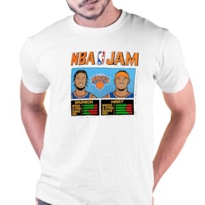 Jalen Brunson Josh Hart New York Knicks Homage Unisex Nba Jam T-shirt Jalen Brunson Josh Hart New York Knicks Homage Unisex Nba Jam T-shirt