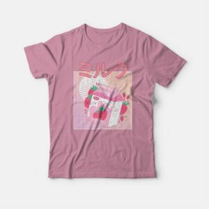 Japanese Kawaii Strawberry Milkshake T-shirt 4 Japanese Kawaii Strawberry Milkshake T shirt 5