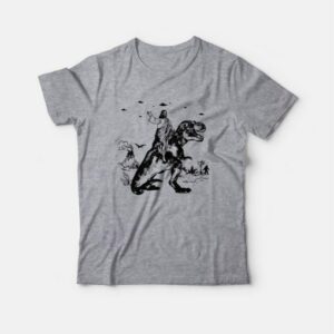 Jesus Riding Dinosaur Ufo Bigfoot Funny Offensive T Shirt 3