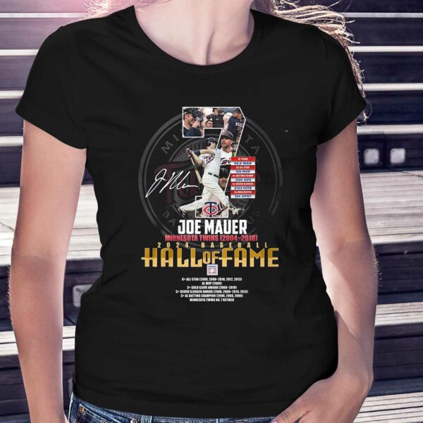 Joe Mauer Minnesota Twins 2004 – 2018 2024 Baseball Hall Of Fame T-shirt