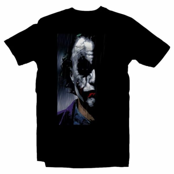 Joker Half Face Black T-Shirt