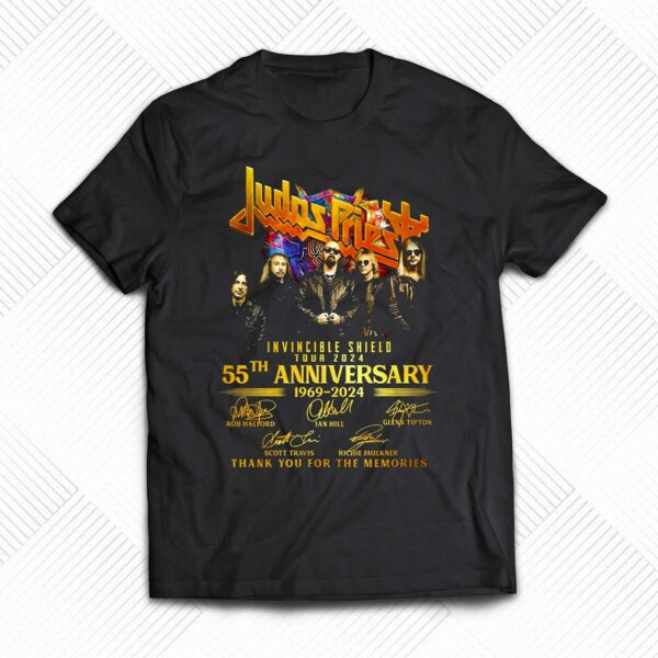 Judas Priest Invincible Shield Tour 2024 55th Anniversary 1969-2024 Thank You For The Memories T-shirt