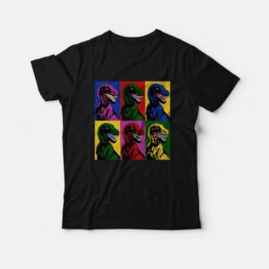 Jurassic Park Dinosaur Pop Art T Shirt 1