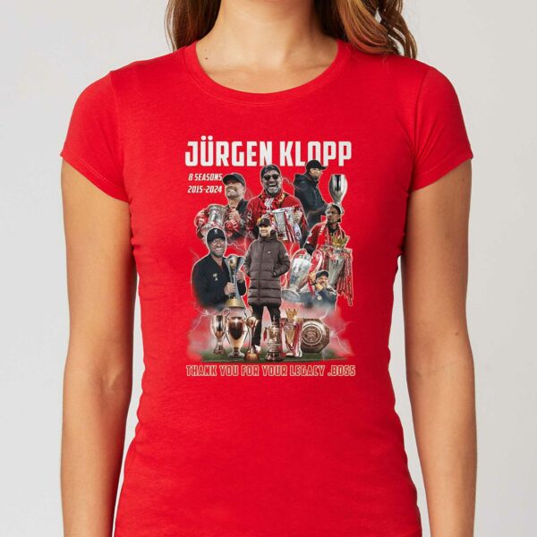 Jurgen Klopp 8 Seasons 2015 – 2024 Thank You For Your Legacy Boss T-shirt