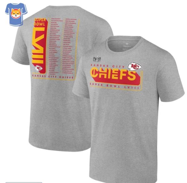 Kansas City Chiefs Fanatics Branded Super Bowl Lviii Team Members Roster T-shirt