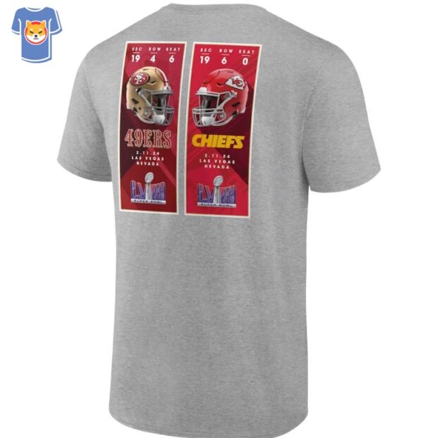 Kansas City Chiefs Vs San Francisco 49ers Super Bowl Lviii Matchup Ticket Sales T-shirt