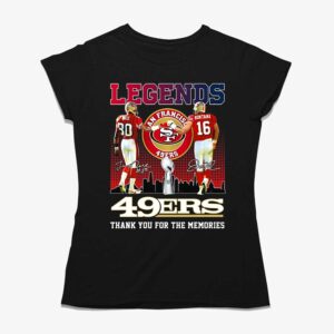 Legends Jerry Rice Joe Montana San Francisco 49ers Thank You For The Memories Shirt