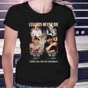 Legends Never Die Jimmy Buffett And Toby Keith Thank You For The Memories T-shirt