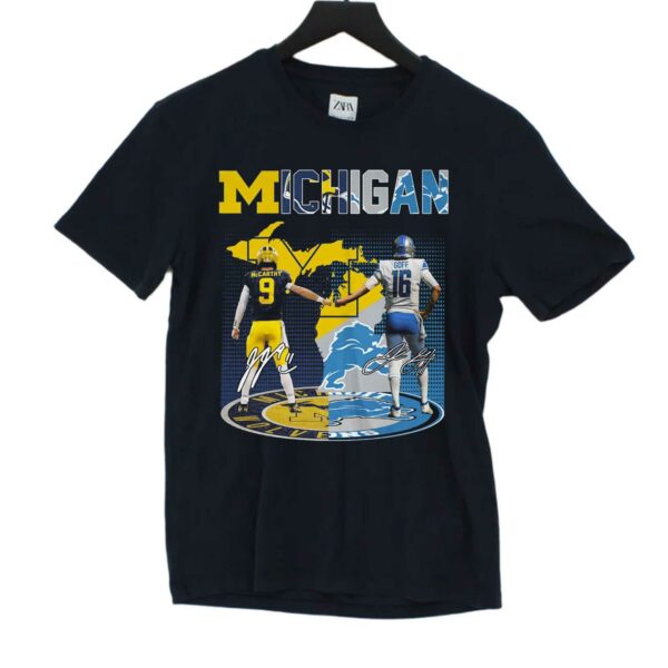 Michigan Wolverines Mc Carthy 9 Detroit Lions Goff 16 Shirt