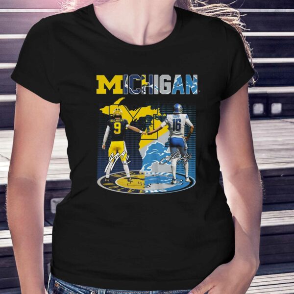 Michigan Wolverines Mc Carthy 9 Detroit Lions Goff 16 Shirt