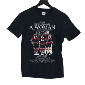 Never Underestimate A Woman Who Understands Hockey And Loves Carolina Hurricanes T Shirt Never Underestimate A Woman Who Understands Hockey And Loves Carolina Hurricanes T Shirt