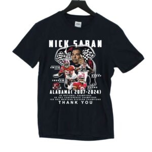 Nick Saban Alabama 2007 – 2024 Thank You T-shirt Nick Saban Alabama 2007 – 2024 Thank You T-shirt
