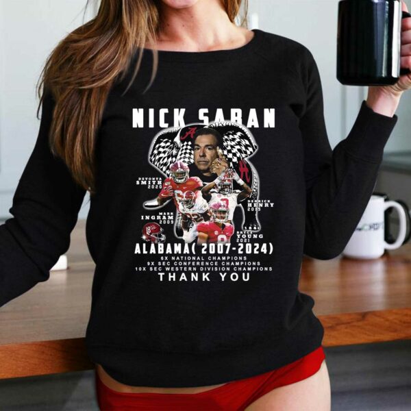 Nick Saban Alabama 2007 – 2024 Thank You T-shirt