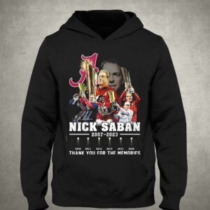 Nick Saban T shirt Alabama Crimson Tide Nick Saban Retiring 2007 2023 Thank You Shirt 3