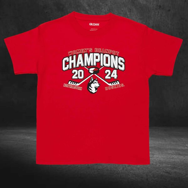 Northeastern Huskies 2024 Beanpot Women’s Hockey Tournament Champions T-shirt