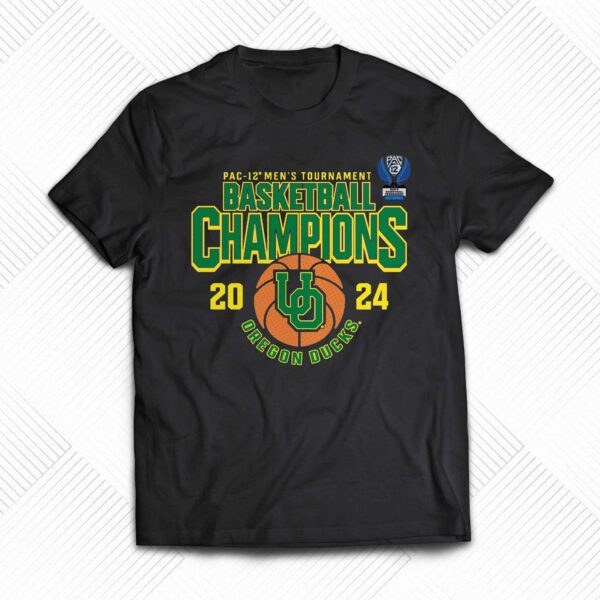 Oregon Ducks 2024 Pac-12 Men’s Basketball Conference Tournament Champions T-shirt