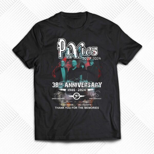 Pixies Tour 2024 38th Anniversary 1986-2024 Thank You For The Memories T-shirt