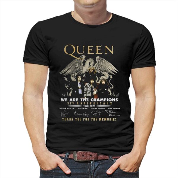 Queen We Are The Champions 55th Anniversary 1970 – 2025 Thank You For The Memories T-shirt