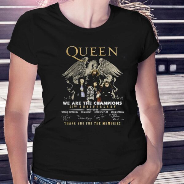 Queen We Are The Champions 55th Anniversary 1970 – 2025 Thank You For The Memories T-shirt
