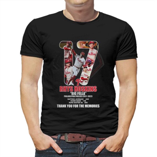 Rhys Hoskins Big Fella Philadelphia Phillies 2017 – 2022 Thank You For The Memories T-shirt