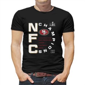 San Francisco 49ers 2023 Nfc Champions Right Side Draw T-shirt San Francisco 49ers 2023 Nfc Champions Right Side Draw T-shirt