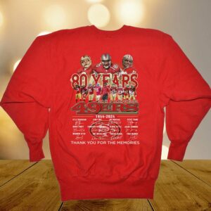 San Francisco 49ers 80 Years Of 1944 – 2024 Thank You For The Memories T-shirt