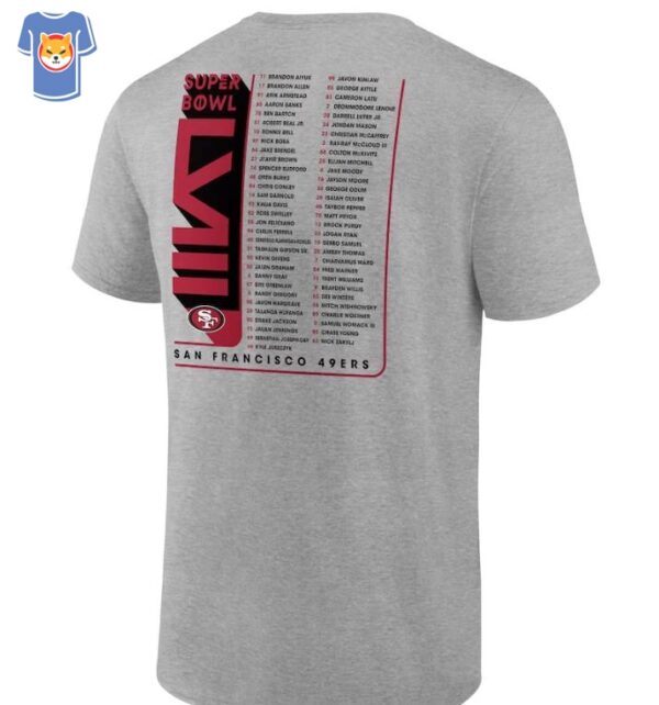 San Francisco 49ers Super Bowl Lviii Team Members Roster T-shirt