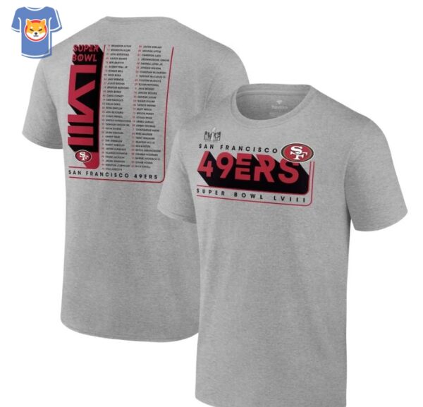 San Francisco 49ers Super Bowl Lviii Team Members Roster T-shirt