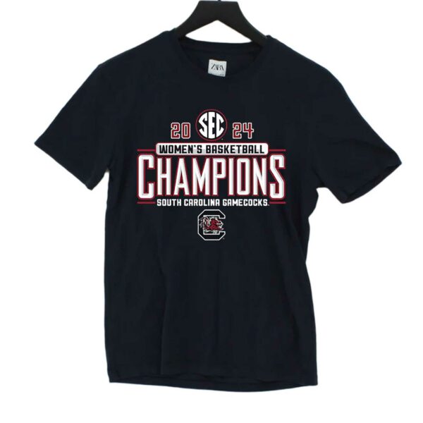South Carolina Gamecocks 2024 Sec Women’s Basketball Regular Season Champions Locker Room T-shirt