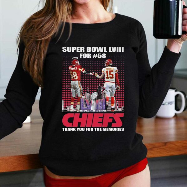 Super Bowl Lviii For 58 Kansas City Chiefs Thank You For The Memories T-shirt