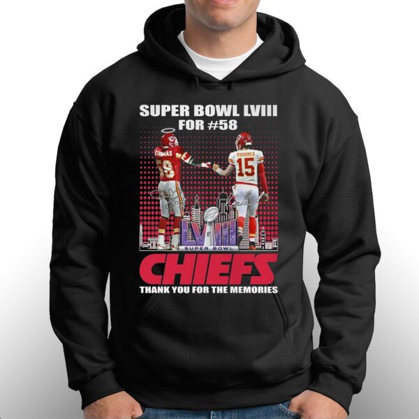 Super Bowl Lviii For 58 Kansas City Chiefs Thank You For The Memories T-shirt