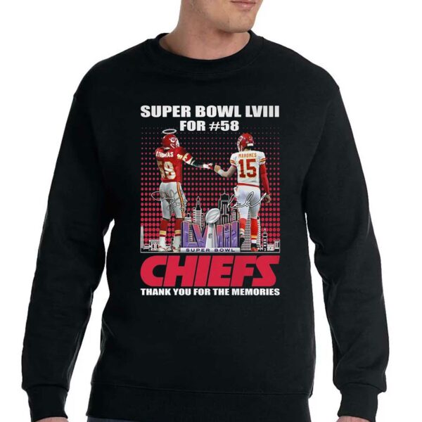 Super Bowl Lviii For 58 Kansas City Chiefs Thank You For The Memories T-shirt