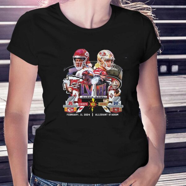 Super Bowl Lviii Kansas City Chiefs Vs San Francisco 49ers February 11 2024 Allegiant Stadium T-shirt