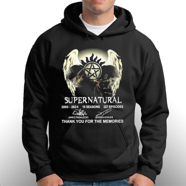 Supernatural 2005-2024 15 Seasons 327 Episodes Thank You For The Memories T-shirt