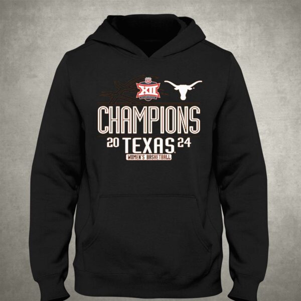 Texas Longhorns 2024 Big 12 Women’s Basketball Conference Tournament Champions Locker Room T-shirt