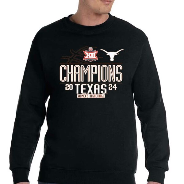 Texas Longhorns 2024 Big 12 Women’s Basketball Conference Tournament Champions Locker Room T-shirt