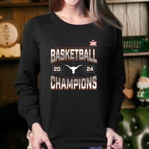 Texas Longhorns 2024 Big 12 Women’s Basketball Conference Tournament Champions Three Pointer T-shirt