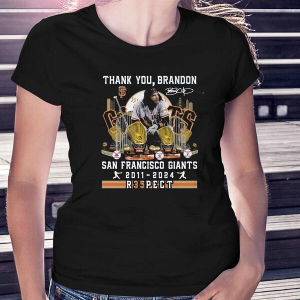 Thank You Brandon San Francisco Giants 2011-2024 R35pect T-shirt