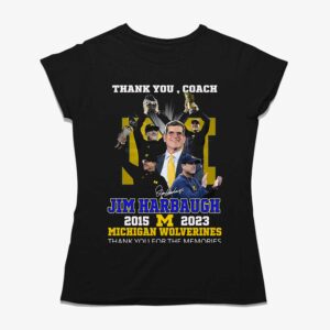 Thank You Coach Jim Harbaugh 2015 – 2023 Michigan Wolverines Thank You For The Memories T-shirt