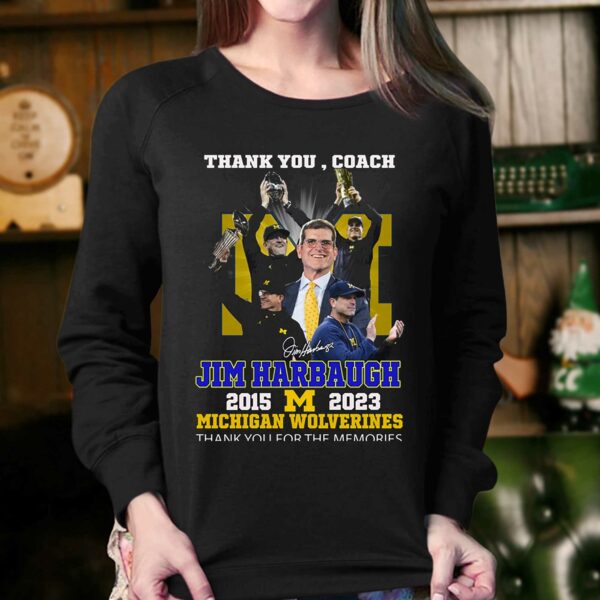 Thank You Coach Jim Harbaugh 2015 – 2023 Michigan Wolverines Thank You For The Memories T-shirt