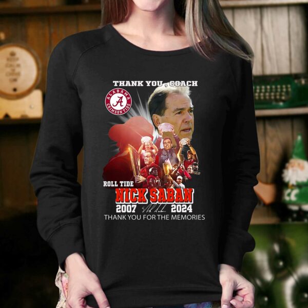 Thank You Coach Roll Tide Nick Saban 2007 – 2024 Thank You For The Memories T-shirt