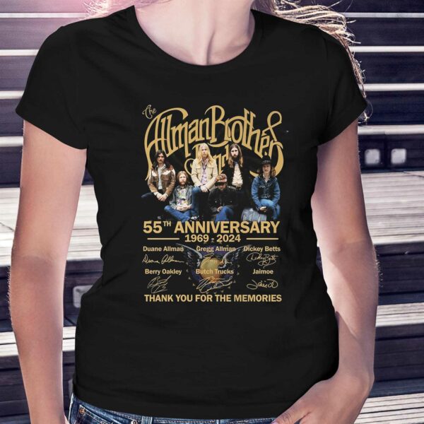 The Allman Brothers Band 55th Anniversary 1969-2024 Thank You For The Memories T-shirt