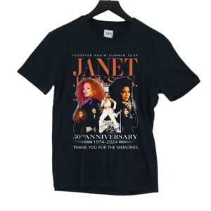 Together Again Summer Tour Janet Jackson 50th Anniversary 1974 – 2024 Thank You For The Memories T-shirt Together Again Summer Tour Janet Jackson 50th Anniversary 1974 – 2024 Thank You For The Memories T-shirt