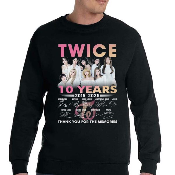 Twice 10 Years 2015-2025 Thank You For The Memories T-shirt