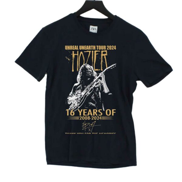 Unreal Unearth Tour 2024 Hozier 16 Years Of 2008-2024 Thank You For The Memories T-shirt