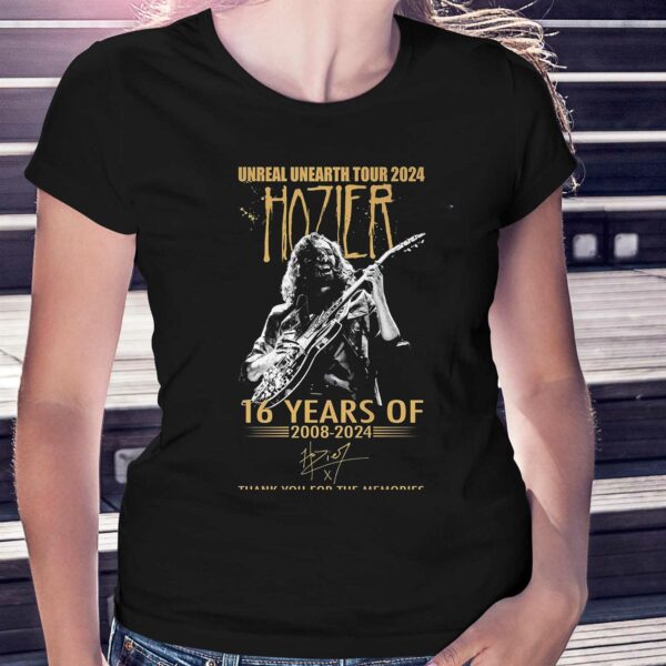 Unreal Unearth Tour 2024 Hozier 16 Years Of 2008-2024 Thank You For The Memories T-shirt