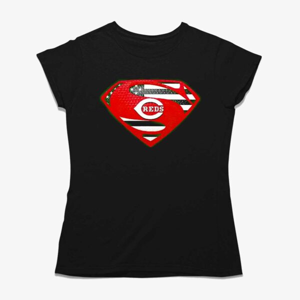 Usa Flag Inside Cincinnati Reds Superman Shirt