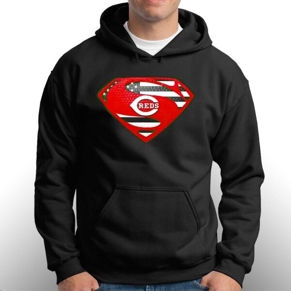 Usa Flag Inside Cincinnati Reds Superman Shirt