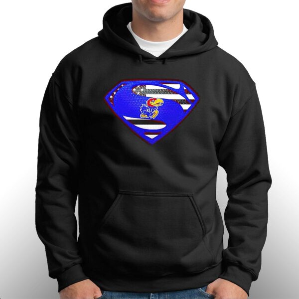 Usa Flag Inside Kansas Jayhawks Superman Shirt