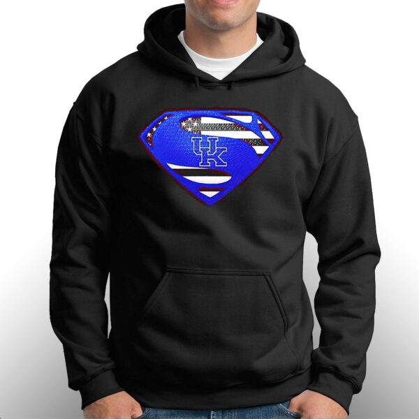 Usa Flag Inside Kentucky Wildcats Superman Shirt